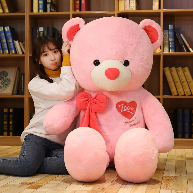 Hot High Quality 80CM/100CM 4 Colors Teddy Bear With Scarf Stuffed Animals Plush Toys Doll Lovers Birthday Baby Gift | Игрушки и хобби