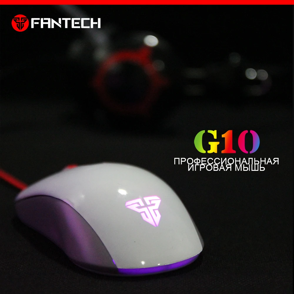 FANTECH G10 Профессиональный Gmae кабель мышь регулируемая 4800 dpi RGB 4 кнопки оптическая игровая мышь для ПК ноутбук Игровые мыши
