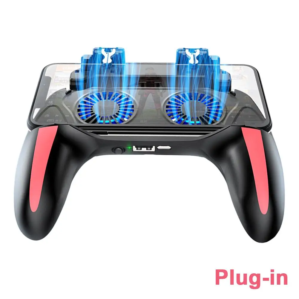 Plugin Игровой коврик для мобильного телефона, охлаждающий вентилятор, контроллер огня, джойстик с функцией power bank, зарядка для телефона - Цвет: Plugin