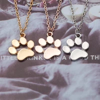 cute dog paw hollow cat paw with heart pendant clavicle chain necklace female sweet party jewelry gift