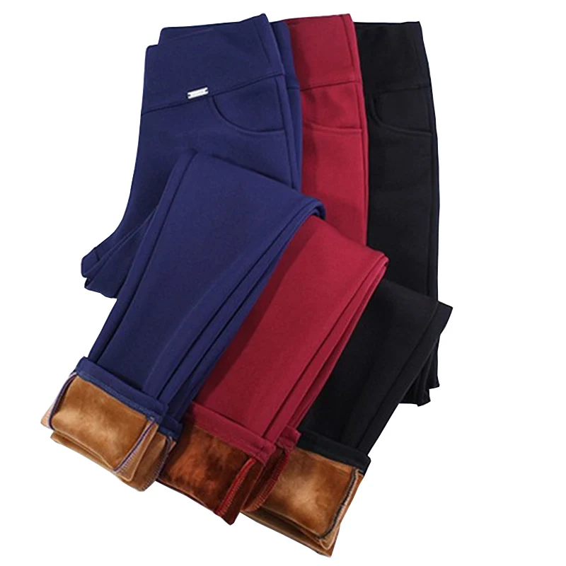 2019 женское утепленное плотное леггинсы зимние плюс размер с высокой талией Slim 6XL