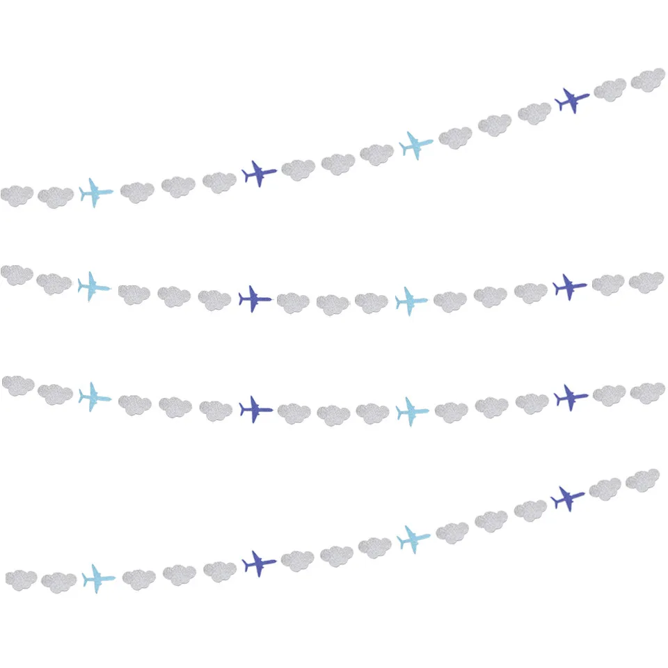 Самолет и облака гирлянда баннер для самолета тематический день рождения