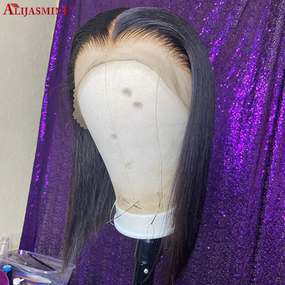 Длинные прямые парики из человеческих волос на сетке спереди для женщин