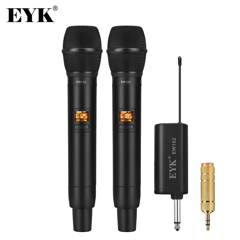 Беспроводная микрофонная система EYK EW102 UHF динамический двойной ручной микрофон с