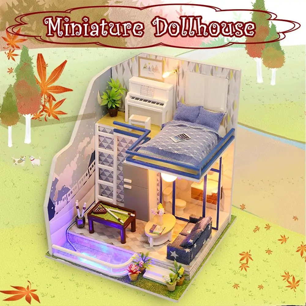 Кукольный дом мебель Diy Миниатюрный 3D Деревянный миниатюрный кукольный домик