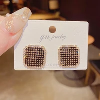 fresh fashion irregular square combination dangle earrings for women popular korean hoop earrings 2021 trend jewelry gifts