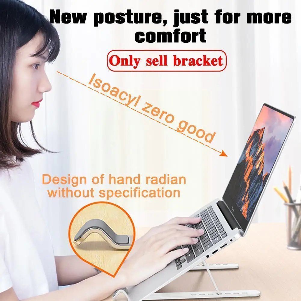 

Portable Adjustable Laptop Stand Foldable Notebook Holder For Macbook Bracket Holder Riser Tablet Pro Laptop C0O4