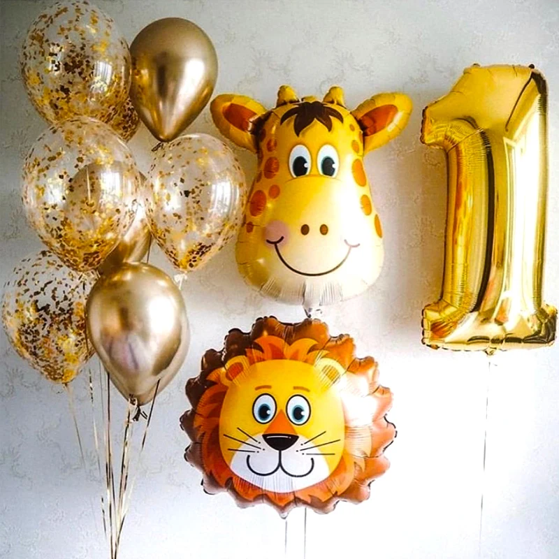 1 шт. гелиевый воздушный шар в виде животного лиса кролик тигр фольгированный для