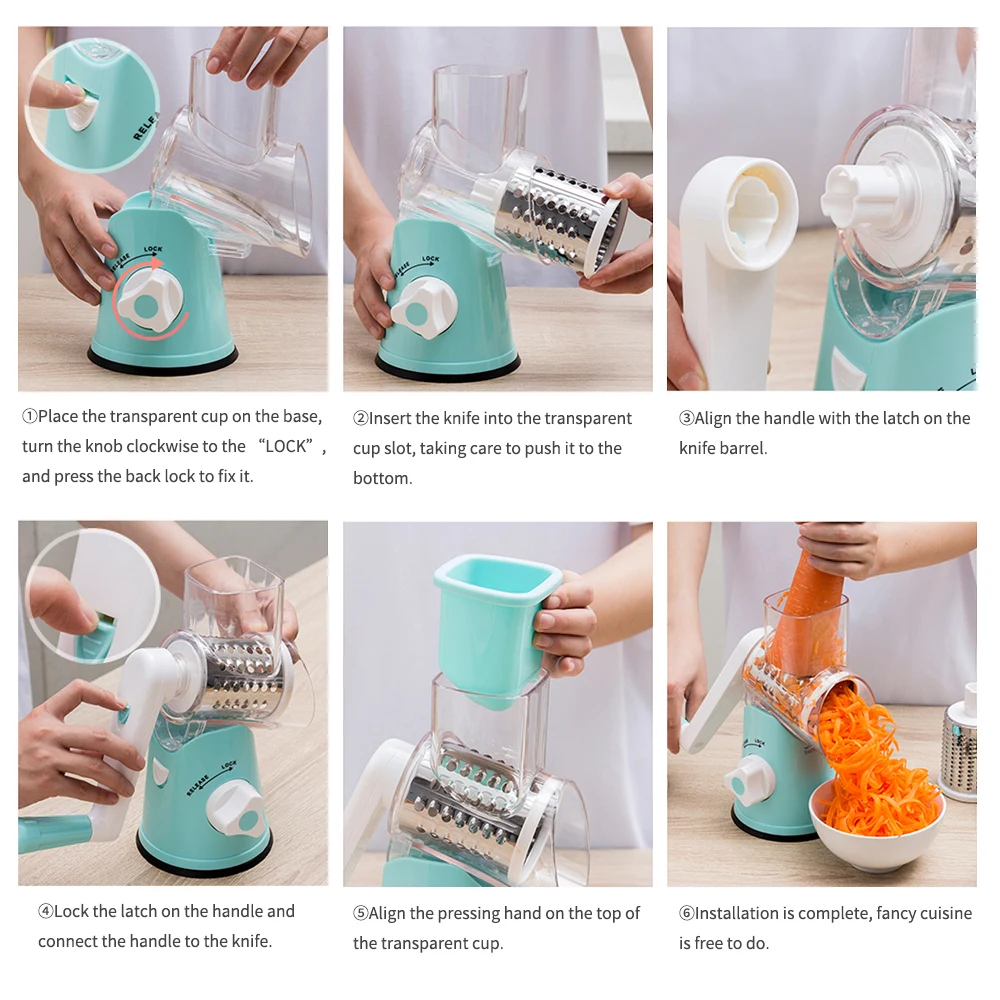 AINZUO ручная многофункциональная фотоэлектрическая круглая овощерезка кухонный