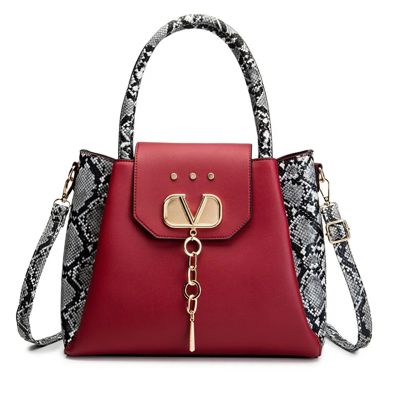 

2020 Hot Sell Female Bucket Bag Snake Pattern Crossbody Handbag Large Capacity Bag Lady Simple Style Handbags Bolsa Feminina 904