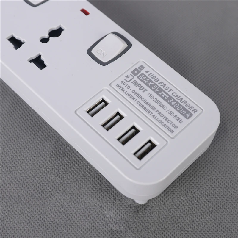 Удлинитель питания USB с индивидуальным переключателем Электрический дорожный