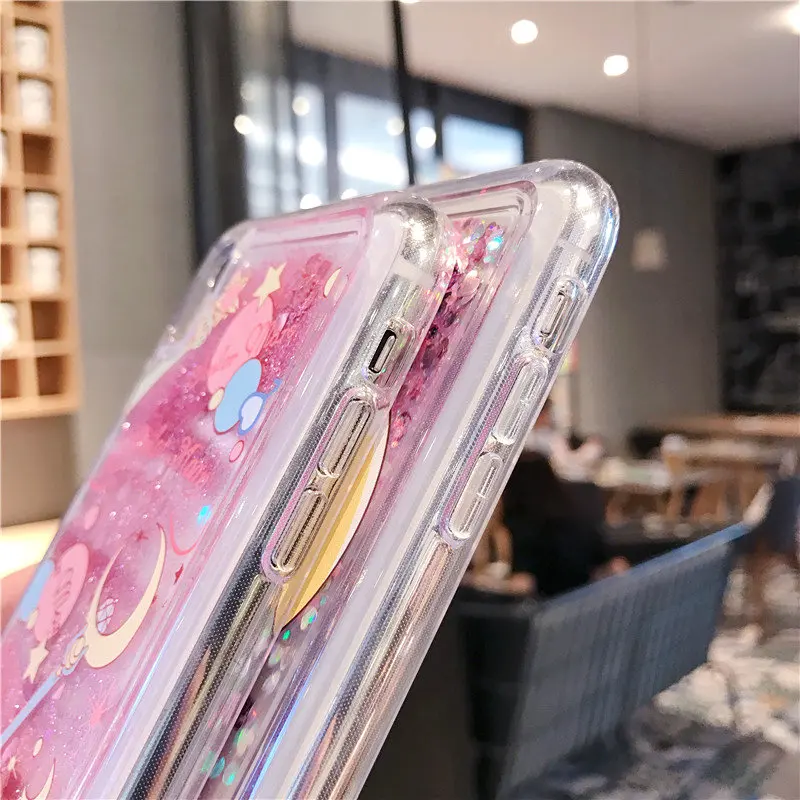 Чехол для iPhone 8, 7, 6, 6s plus, чехол с изображением моряка Луны для девочек, стильный Кристальный зыбучий песок, чехол для iPhone XS Max X XR, жидкий блестящий чехол