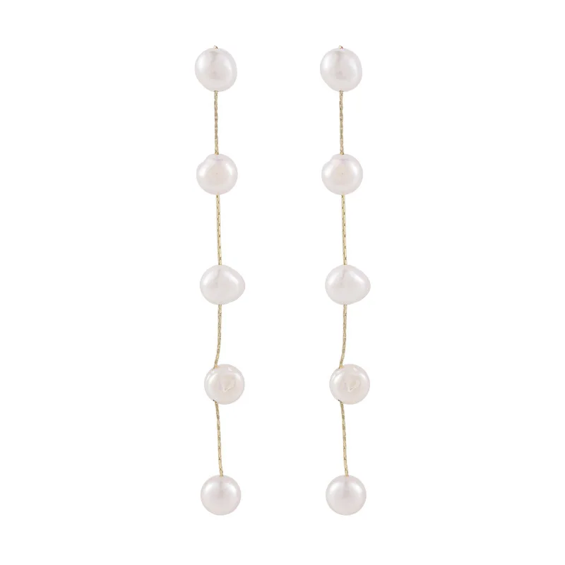 

Fashion Temperament Ear Line Tassel Earrings Valentine's Day Gift Korean Long Fresh Water Pearl Drop Earrings for Women