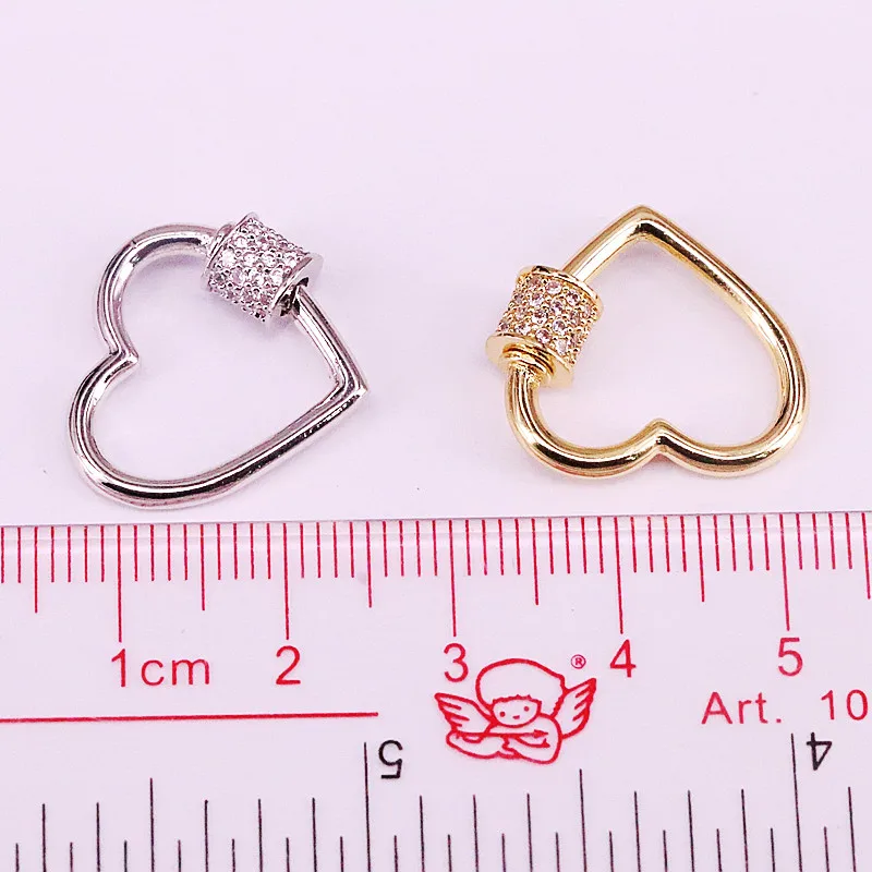 6 шт., CZ Micro Pave застежка сердечко, розовое золото, серебро, черный, золотые цепочки и браслеты, фурнитура