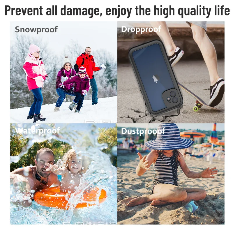 shellbox waterproof case for iphone 12 11 pro max swimming shockproof cases for iphone 12 mini shockproof silicone case cover free global shipping