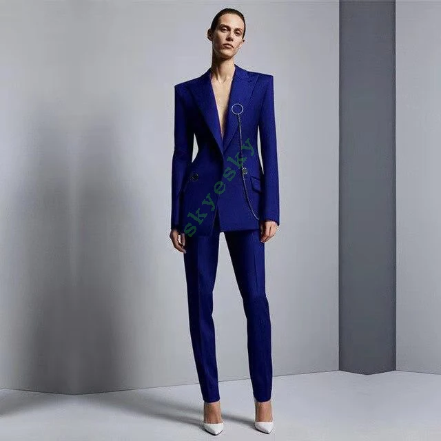 

Customize Spring red women suits Pant Suit 2 Piece Sets Blazer Jacket Trousers Suit For Women Feminino Autumn office wedding