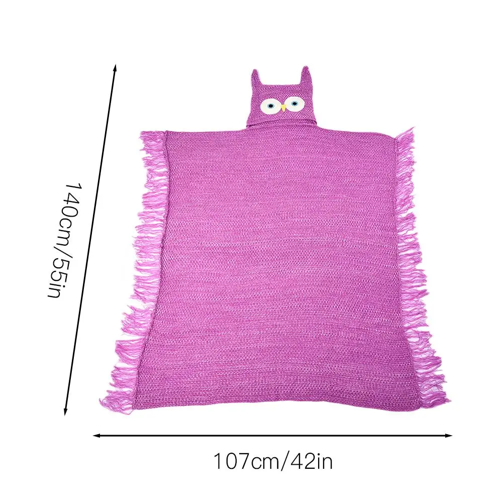 Вязаное крючком одеяло с изображением совы из мультфильма толстовка капюшоном