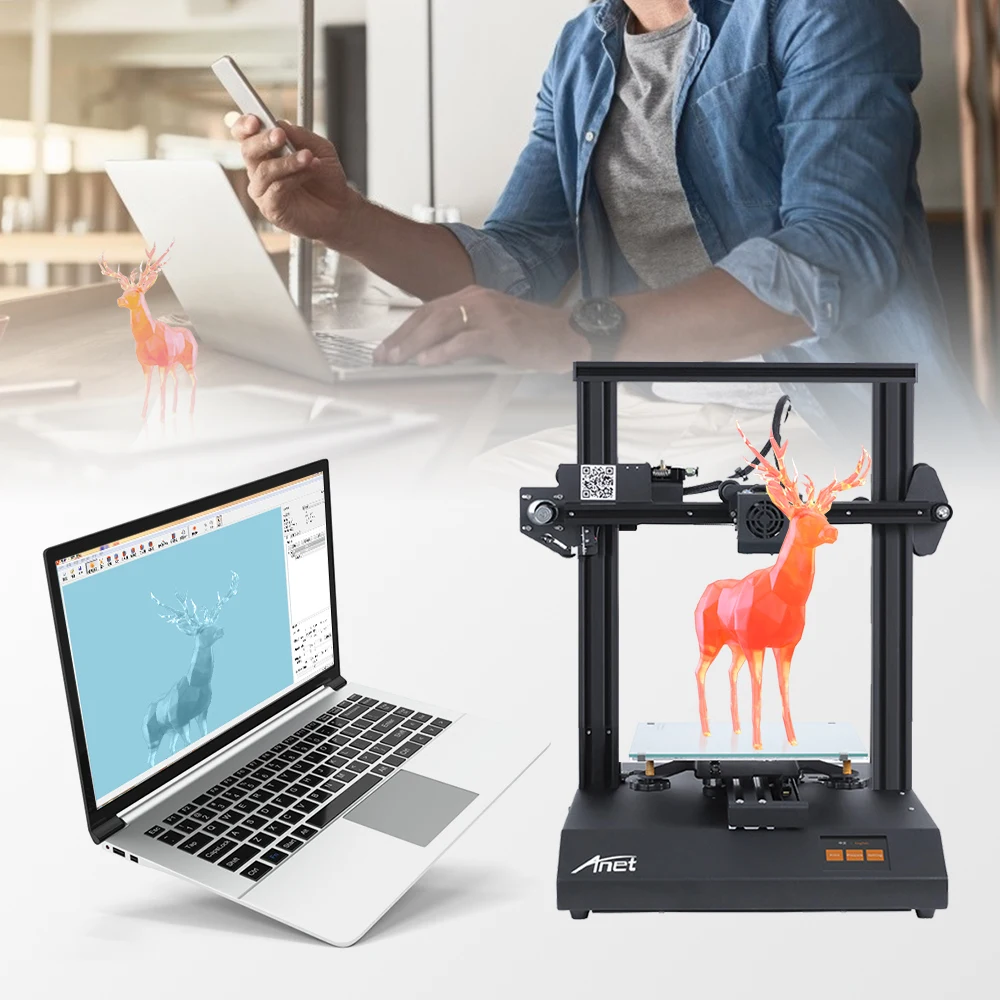 3D-принтер Anet ET4 Pro с бесшумным шаговым драйвером TMC2208 высокоточный FDM