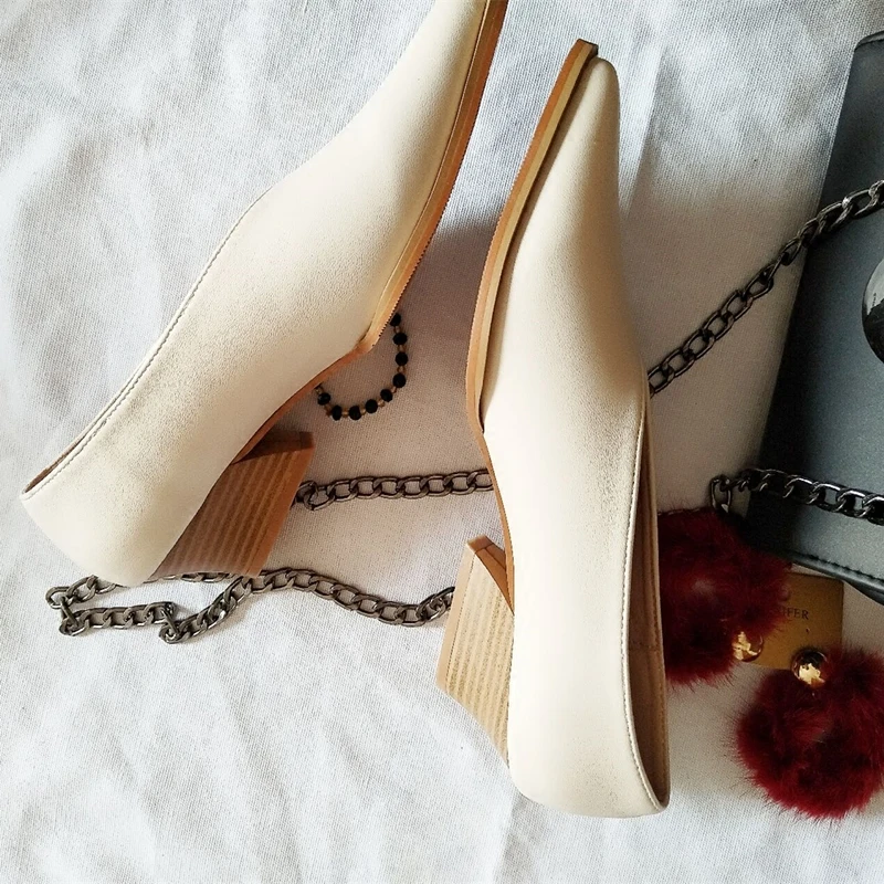 Женские туфли из натуральной кожи с V образным вырезом|Женские туфли| |