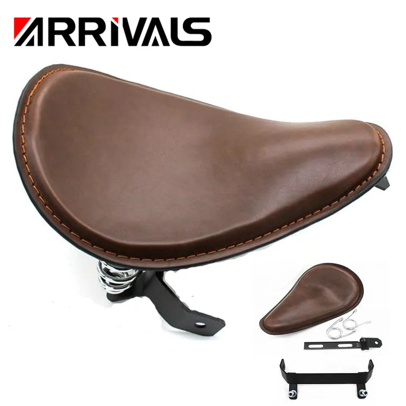 Для мотоцикла Harley Custom Chopper Bobber 883 1200 XL коричневый драйвер Solo Seat &amp Spring + Saddle Bracket |