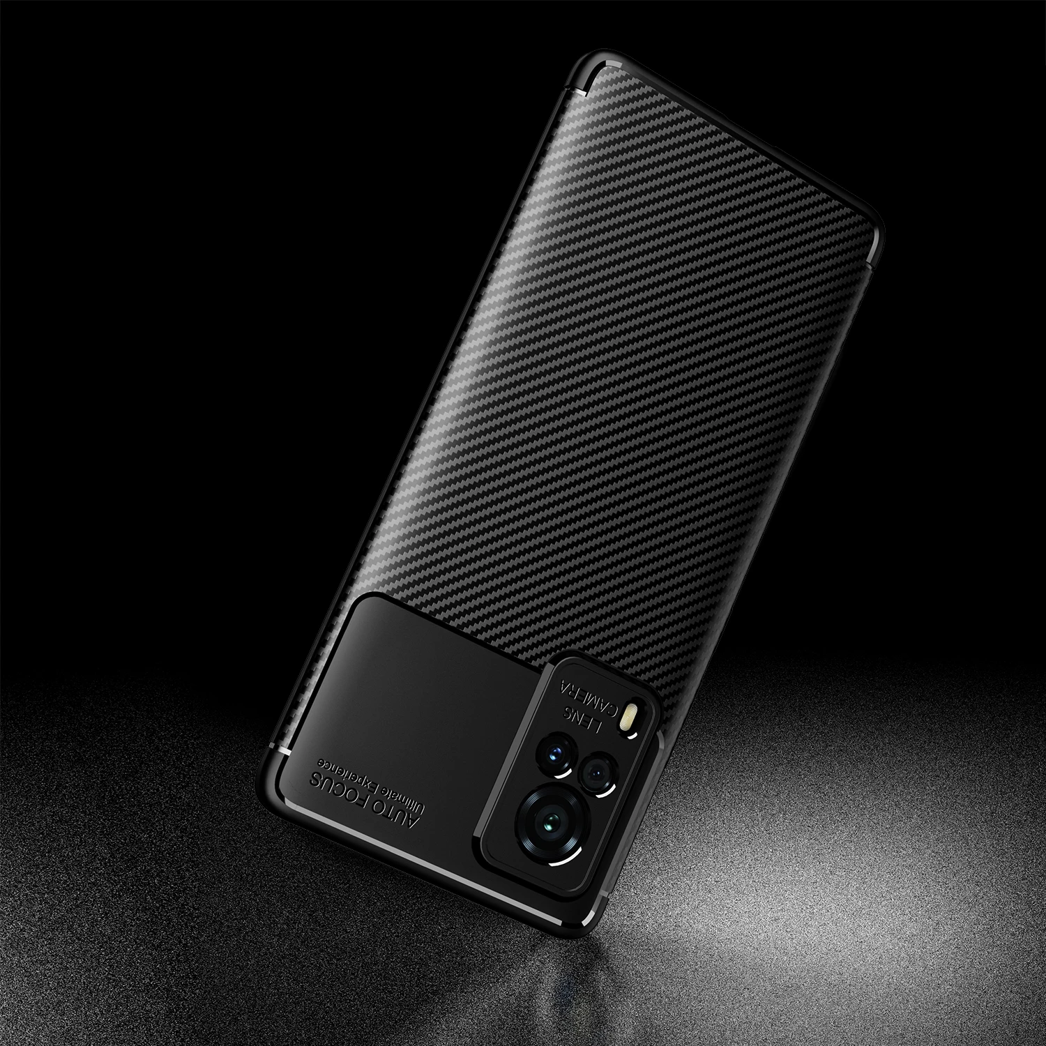 

Case For VIVO X60 Pro Fashion Carbon fiber Cover Shockproof Phone Shell Cover Full Protection Bumper