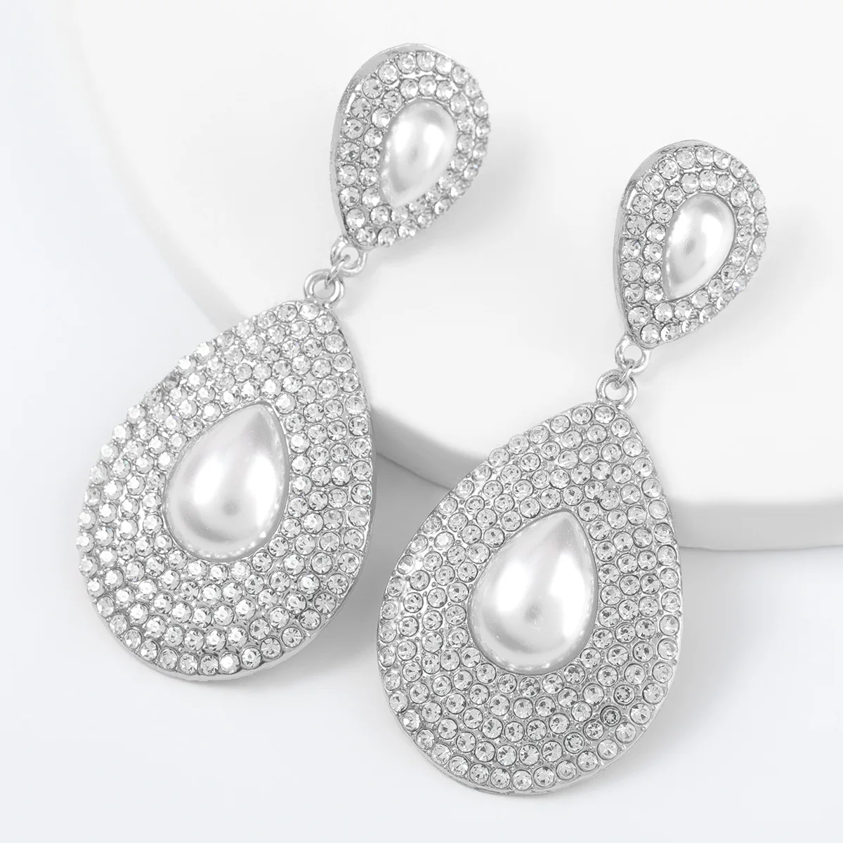 

2021 New Multi-layer Metal Rhinestone Water Drop Earrings Women's Creative Popular Campus Jewelry Accessories