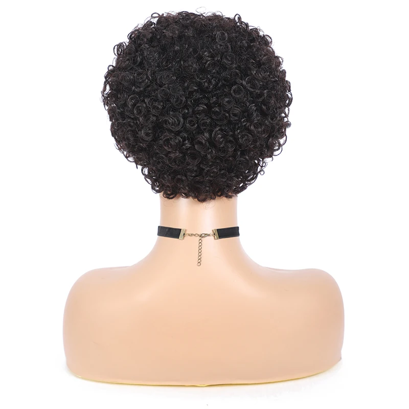 

Afro Kinky Curly Human Hair Wigs IJOY Black Full Machine Made Wig For Black Women Non Lace Curly Human Hair Wigs 150 Density