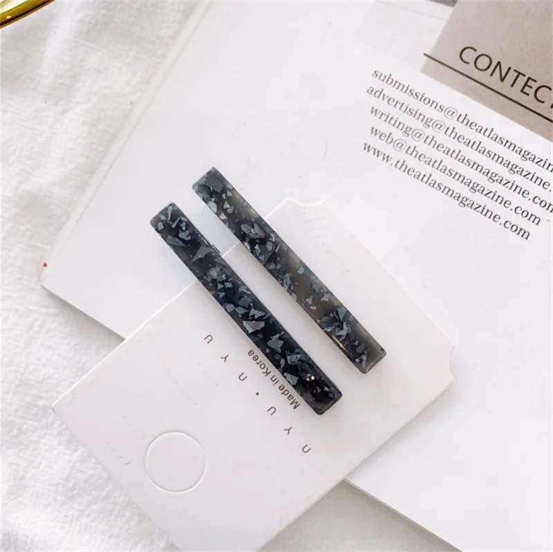 1 пара корейских заколок для волос из золотой фольги ацетатные заколки женщин и