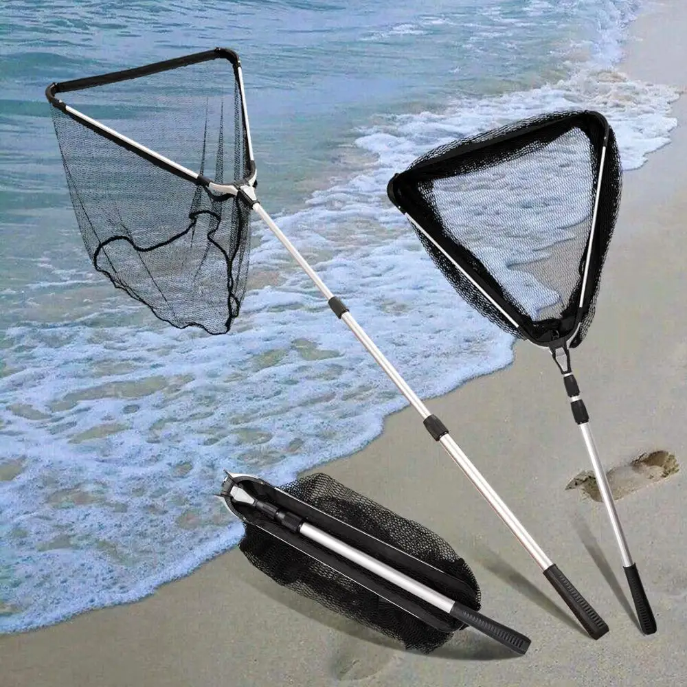 Рыболовная сеть Fiblink складная телескопическая алюминиевая рыболовная с