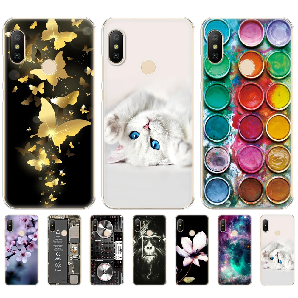 Силиконовый чехол для Xiaomi MI A2 LITE с полной защитой мягкая задняя крышка из ТПУ