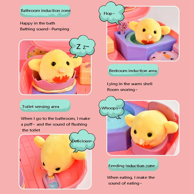 

Play House Chick Toy Kit Funny Interactive Toy for Kids Girls Raising Game Interactive Toy Chicken Raising House Toys