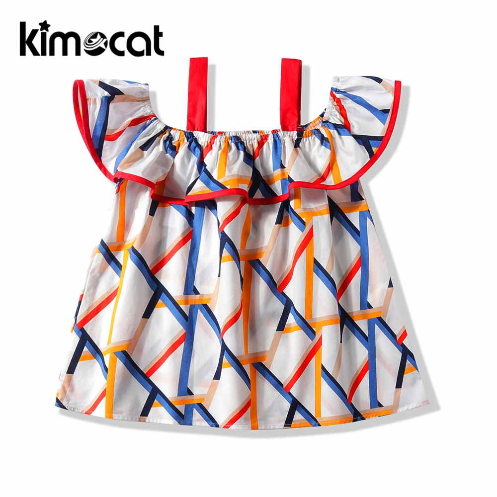 

Kimocat Baby Girl Clothes Summer Button Strapless Dress Suspender Floral Dress Kids Dresses Girls Sleeveless Children's Clothing