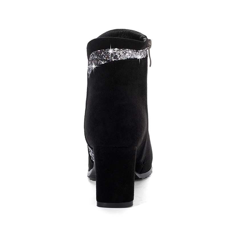 Осенняя обувь Женские ботильоны Замшевые черные ботинки Челси Женская