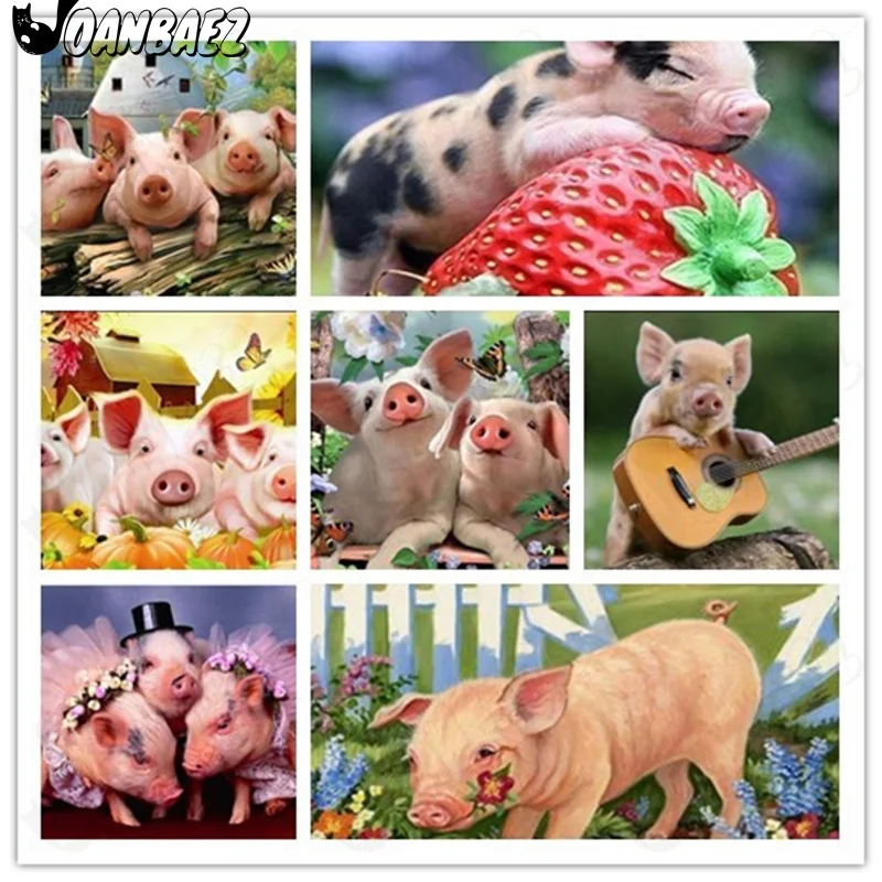 

Diamond Painting Cute Pig 5D Diy Wall Art Animal Fruit Strawberry Sticker Diamond Embroidery Inlaid Room Decoration Gift