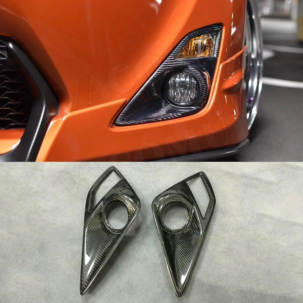 

2PCS/SEet Carbon Fiber Front Bumper Fog Lamp Cover Vent Decration for Toyota GT86 2012-2015 Car Styling Splitters FRP