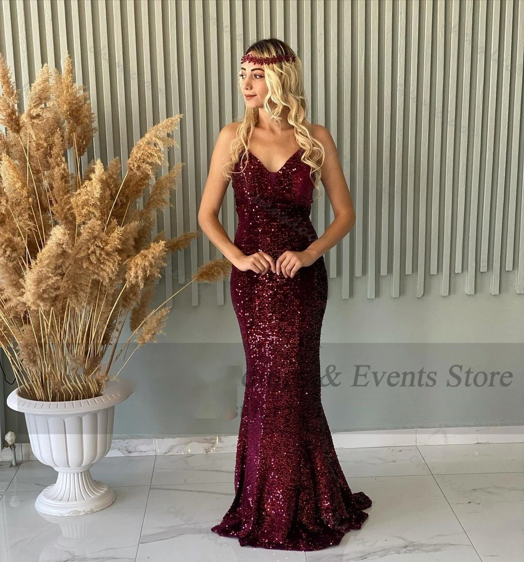 

Женское вечернее платье с блестками Chenxiao, длинное вечернее платье-Русалка на тонких бретелях, современное платье для выпускного вечера, инд...