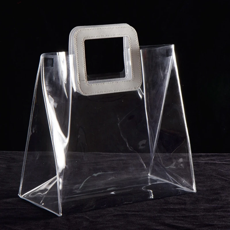 Прозрачная Сумка-тоут ПВХ пластиковая ручная сумка желе с ручной подарочной