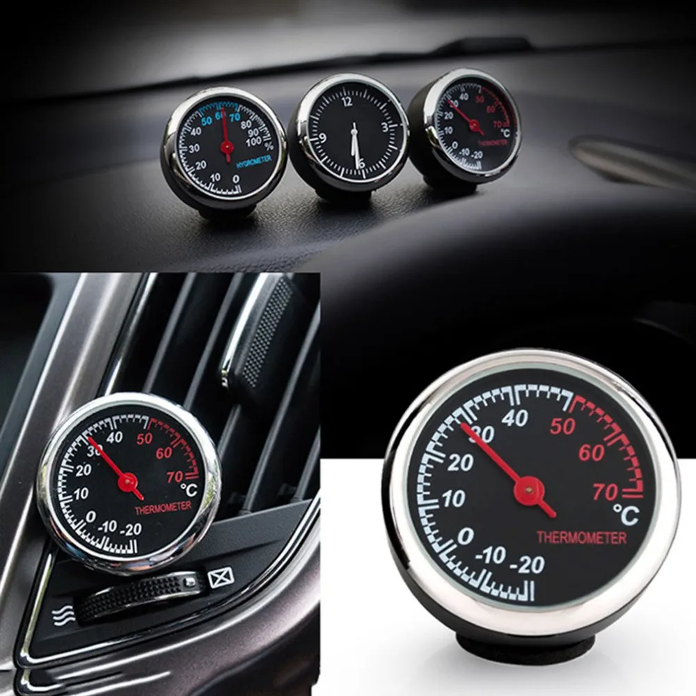 Round Shape Car Automobile Digital Clock Auto Watch/Thermometer/Hygrometer Interior Decoration Ornament Styling | Автомобили и