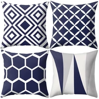 navy blue geometric pattern pillow case cushion cover office home sofa bed decor pillow case cushion cover office home sofa bed