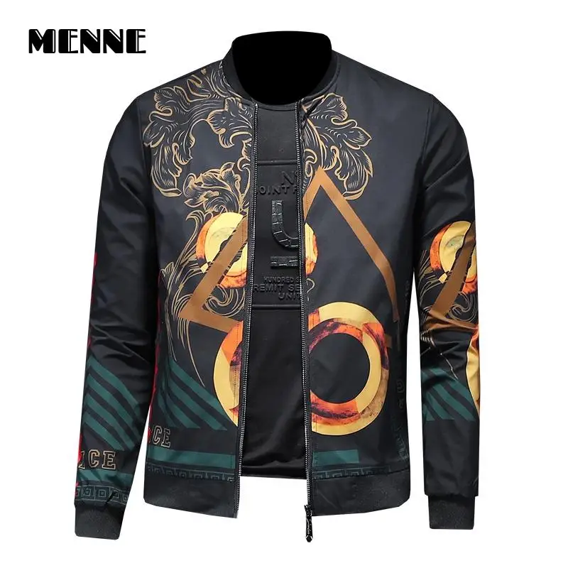 

MENNE New arrival Baseball collar Male jacket pint Men jacket zipper Casual jacket men Outwear