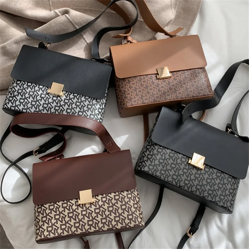 Сумка женская большого размера модный текстурный широкий ремень на одно плечо