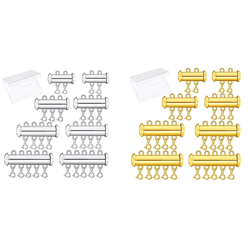 8 штук 4 размера застежка замок ожерелье соединитель мульти нити горка трубчатая