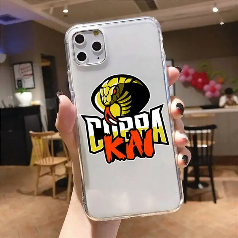 

Cobra kai snake 2 Phone Case Transparent for iPhone 6 7 8 11 12 s mini pro X XS XR MAX Plus cover funda shell