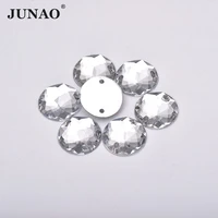 junao 8 10 12 14 16 mm sewing clear crystal acrylic rhinestones flatback sew on strass stones for diy needlework crafts