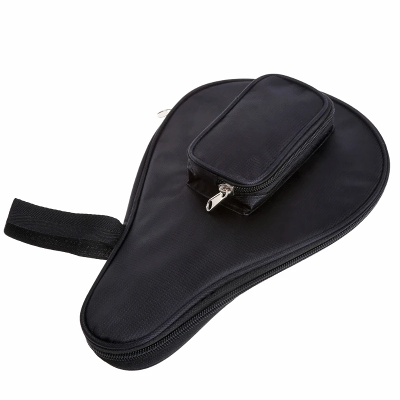 

Waterproof Black Table Tennis Racket Bag PingPong Paddle Bat Case w/ Ball Pouch