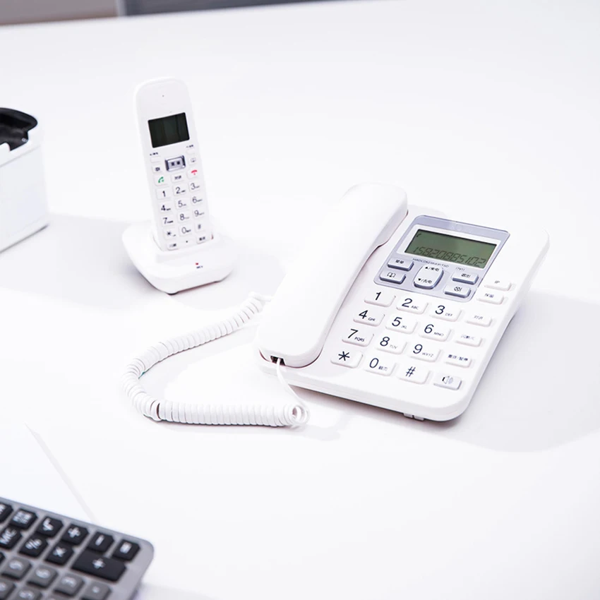 

2.4Ghz Expandable Corded/Cordless Phone with FSK / DTMF Dual System, Alarm Clock, 1 Handset Cordless Phone for Home Office