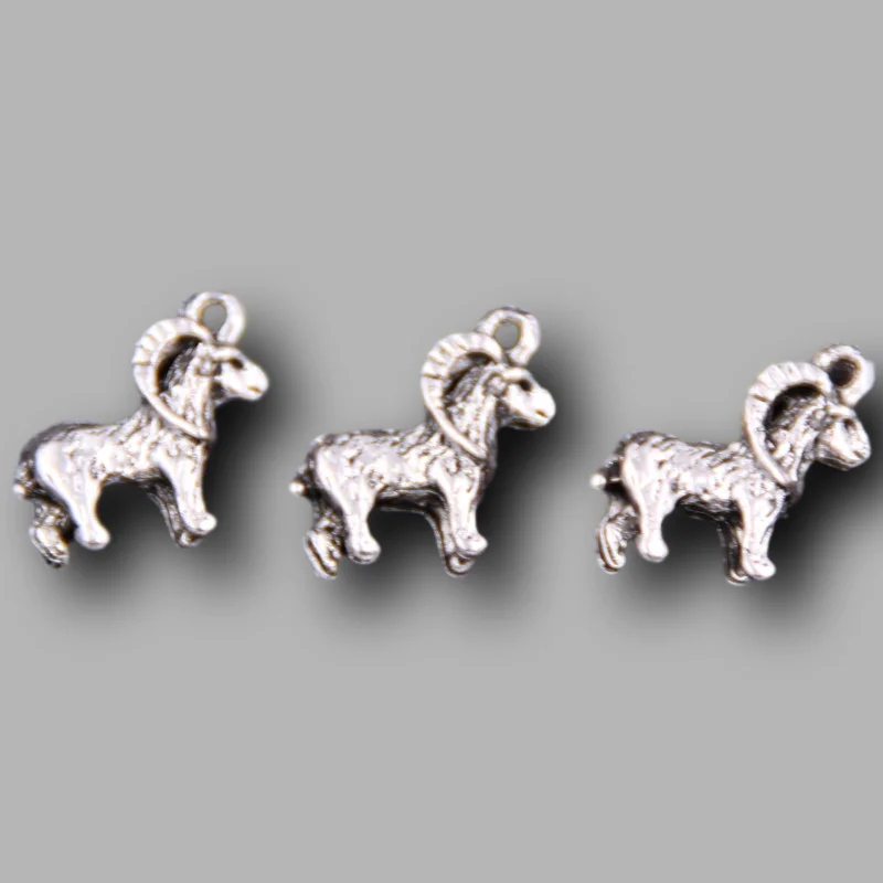 10pcs Silver Plated 12 Zodiac Animal-Sheep Amulet Pendant DIY Charm Bracelet Necklace Jewelry Craft Making 19*20mm A176 | Украшения и