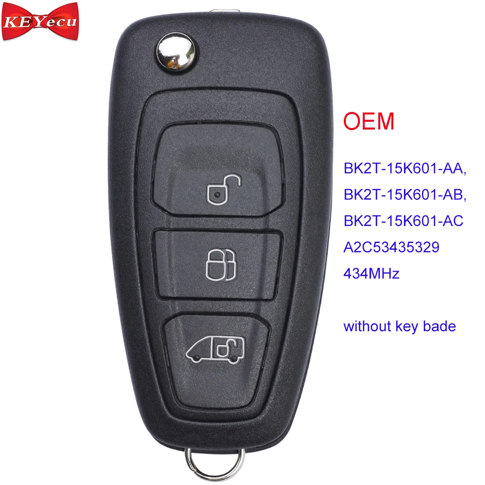 KEYECU OEM для Ford Transit /Transit Custom 2014 2015 2016 Remote Fob BK2T 15K601 AA/ AB/ AC 434MHz 63 + чип без брелка