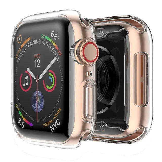 Soft Transparent Защитный чехол на экран для apple watch 5, 40 мм, 44 мм, для apple watch 4, 3, 2, 1, чехол с защитой от падения, полный Чехол для apple watch series 4, 3, 2, 1 - Цвет: Soft Transparent
