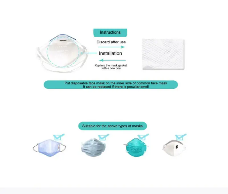 Новинка 2020 в наличии X100 универсальная одноразовая сменная подкладка для маски|Чистящие салфетки| |